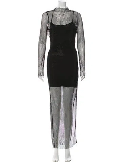 Pre-owned Nicholas Patterned Long Dress W/ Tags In Black