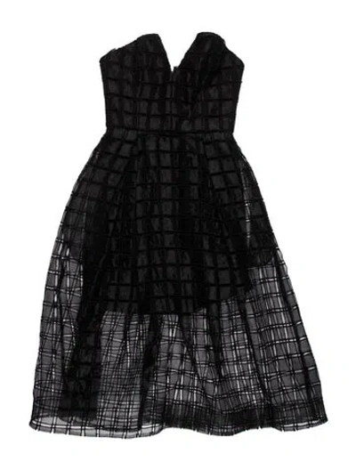 Pre-owned Nicholas Patterned Midi Length Dress In Black