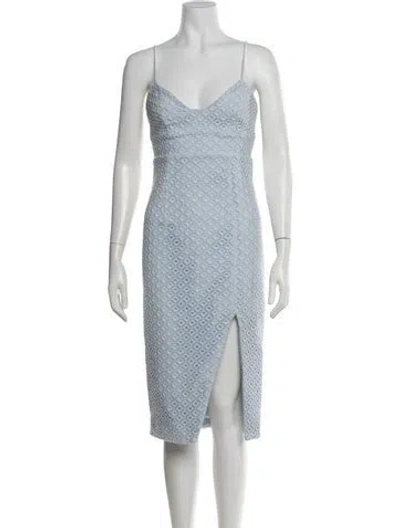 Pre-owned Nicholas Patterned Midi Length Dress In Blue