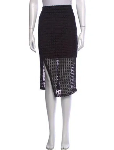 Pre-owned Nicholas Patterned Midi Length Skirt In Black