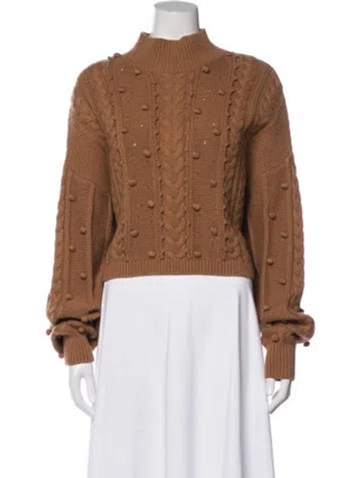 Pre-owned Nicholas Patterned Mock Neck Sweater In Brown