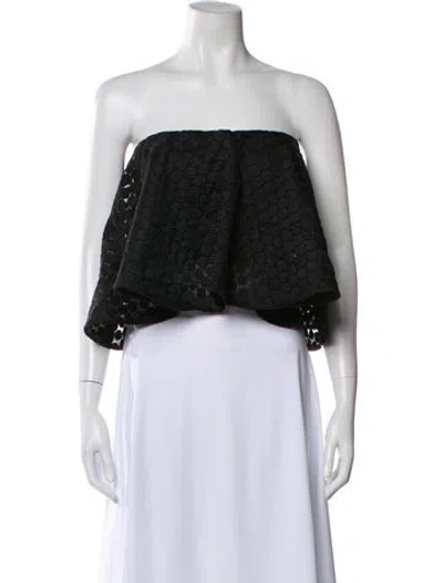 Pre-owned Nicholas Patterned Strapless Crop Top In Black