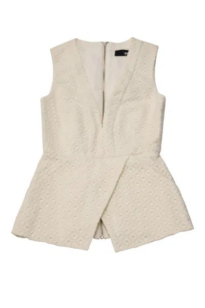 Pre-owned Nicholas Peplum Top In White Cotton In Neutral
