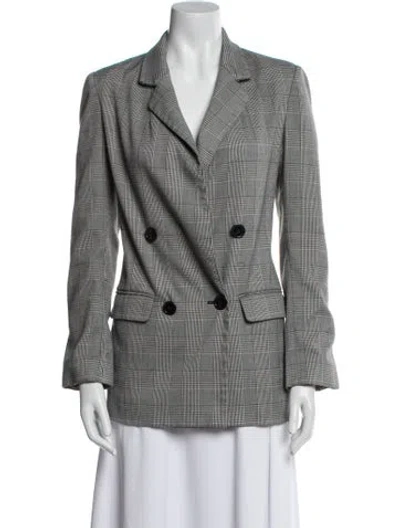 Pre-owned Nicholas Plaid Print Blazer In Gray