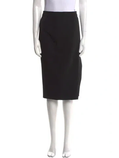 Pre-owned Nicholas Pleated Accents Knee-length Skirt In Black