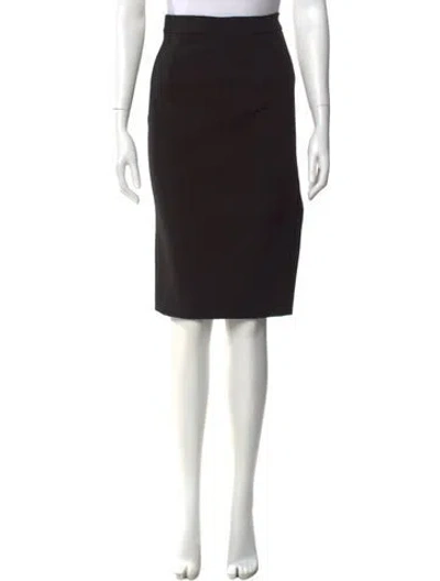 Pre-owned Nicholas Pleated Accents Knee-length Skirt In Black