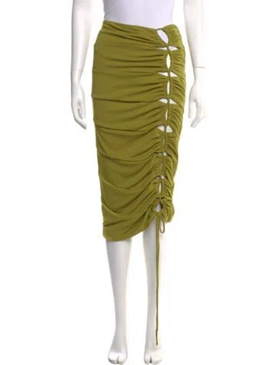 Pre-owned Nicholas Pleated Accents Knee-length Skirt W/ Tags In Green