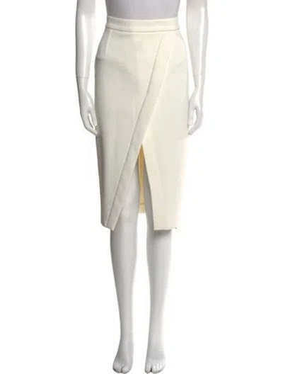 Pre-owned Nicholas Pleated Accents Knee-length Skirt In White