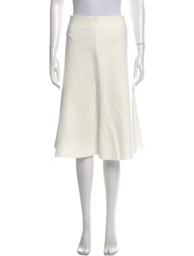 Pre-owned Nicholas Pleated Accents Knee-length Skirt In White
