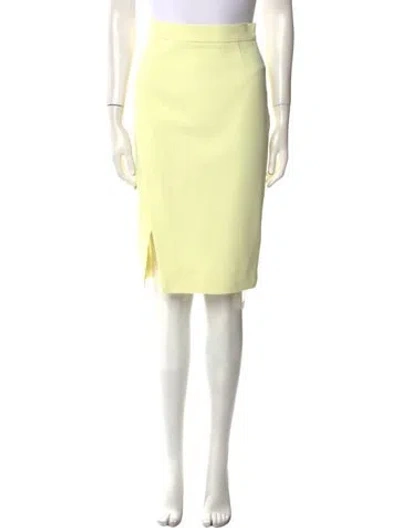 Pre-owned Nicholas Pleated Accents Knee-length Skirt In Yellow