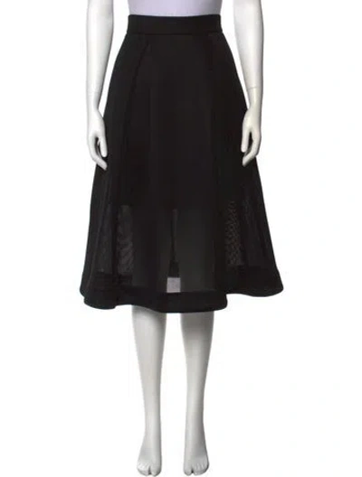 Pre-owned Nicholas Pleated Accents Midi Length Skirt In Black
