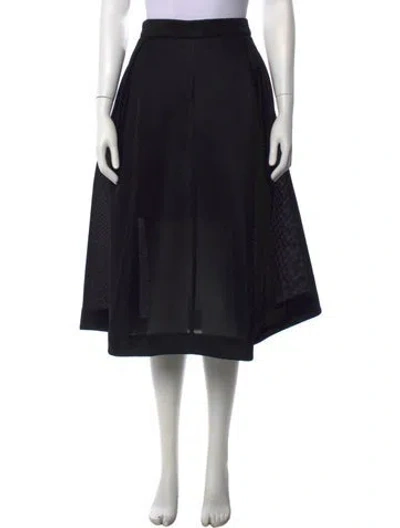 Pre-owned Nicholas Pleated Accents Midi Length Skirt In Black