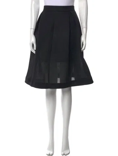 Pre-owned Nicholas Pleated Accents Midi Length Skirt In Black