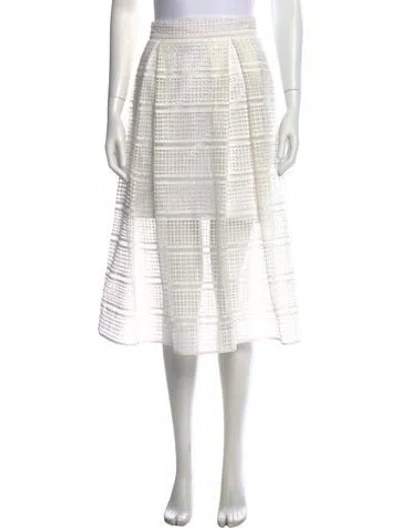 Pre-owned Nicholas Pleated Accents Midi Length Skirt In White