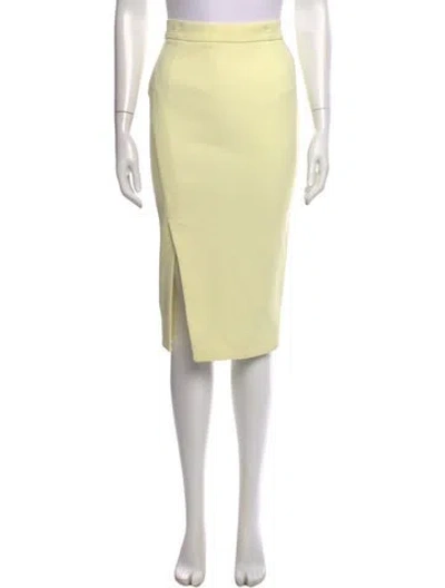 Pre-owned Nicholas Pleated Accents Midi Length Skirt In Yellow