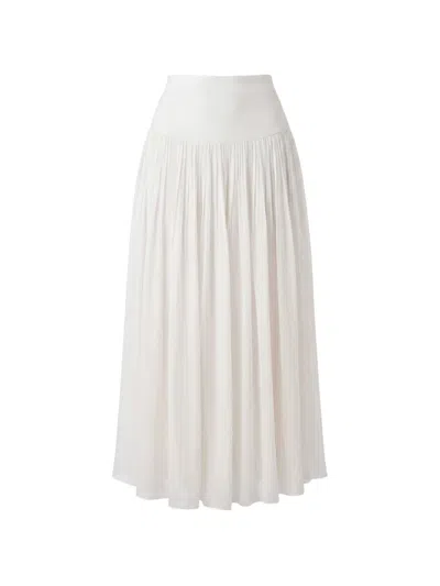 Nicholas Pleated Maxi Skirt In White