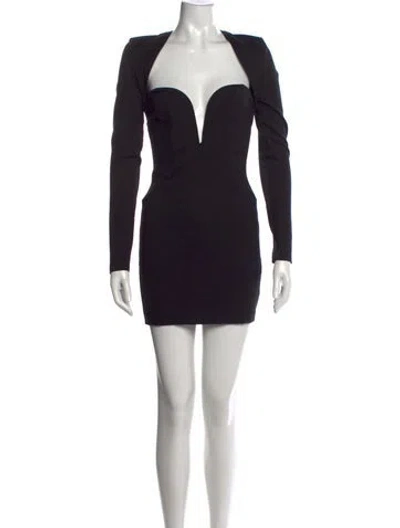 Pre-owned Nicholas Plunge Neckline Mini Dress W/ Tags In Black