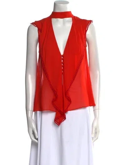 Pre-owned Nicholas Plunge Neckline Sleeveless Top In Orange