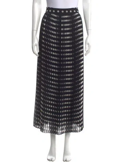Pre-owned Nicholas Polka Dot Print Long Skirt In Black