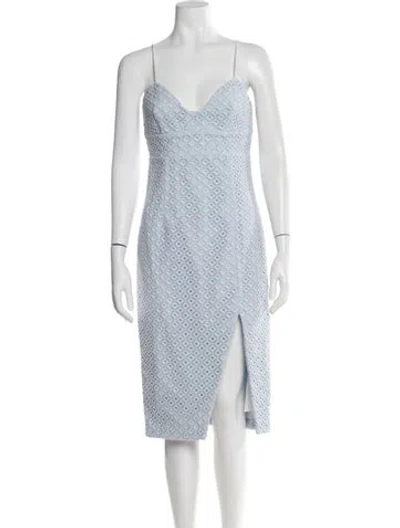 Pre-owned Nicholas Polka Dot Print Midi Length Dress W/ Tags In Blue