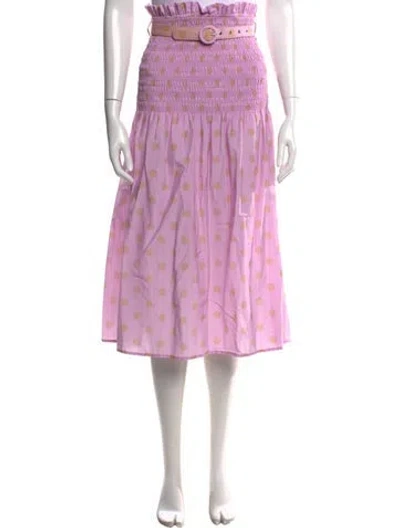 Pre-owned Nicholas Polka Dot Print Midi Length Skirt In Purple