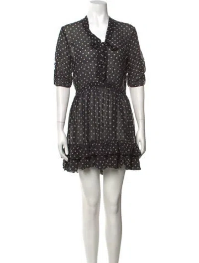 Pre-owned Nicholas Polka Dot Print Mini Dress In Black