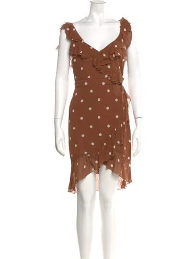 Pre-owned Nicholas Polka Dot Print Mini Dress In Brown