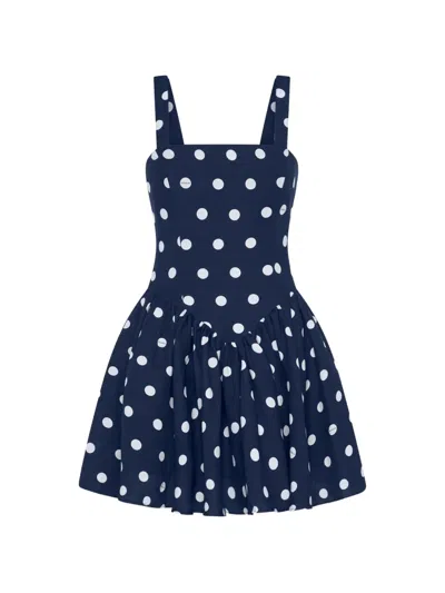 Nicholas Polka-dot Vittoria Dress In Blue