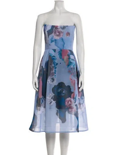 Pre-owned Nicholas Printed Knee-length Dress In Blue