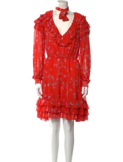 Pre-owned Nicholas Printed Knee-length Dress In Red