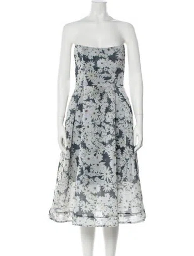 Pre-owned Nicholas Printed Knee-length Dress In White