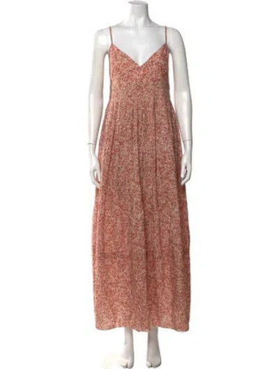 Pre-owned Nicholas Printed Long Dress In Orange