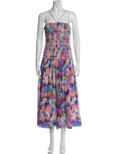 Pre-owned Nicholas Printed Midi Length Dress In Multi
