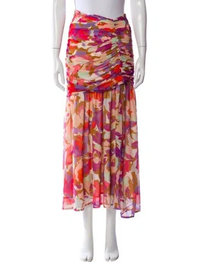 Pre-owned Nicholas Printed Midi Length Skirt In Purple