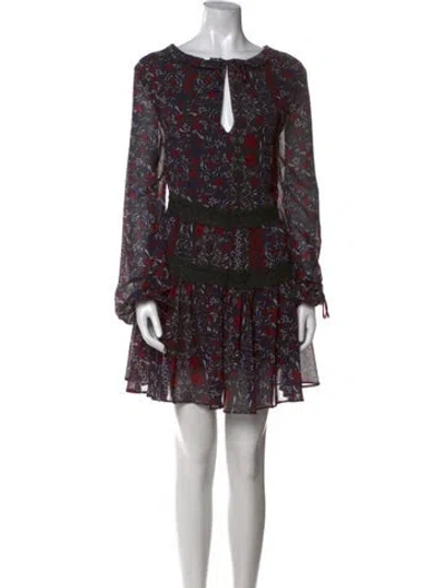 Pre-owned Nicholas Printed Mini Dress In Black