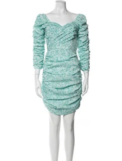 Pre-owned Nicholas Printed Mini Dress In Green