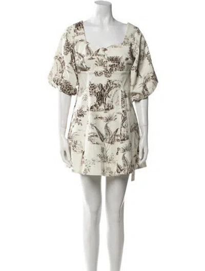 Pre-owned Nicholas Printed Mini Dress In Neutral