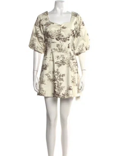 Pre-owned Nicholas Printed Mini Dress In Neutral