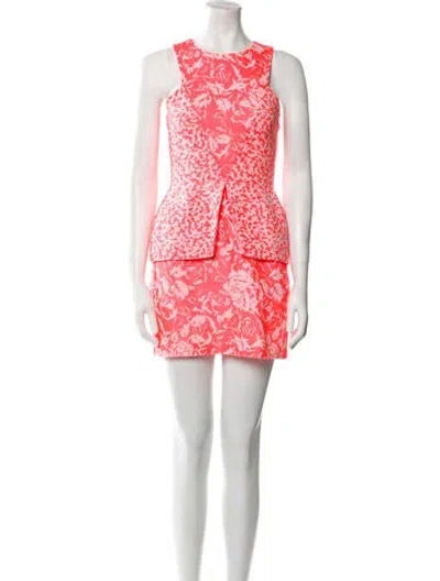 Pre-owned Nicholas Printed Mini Dress In Pink