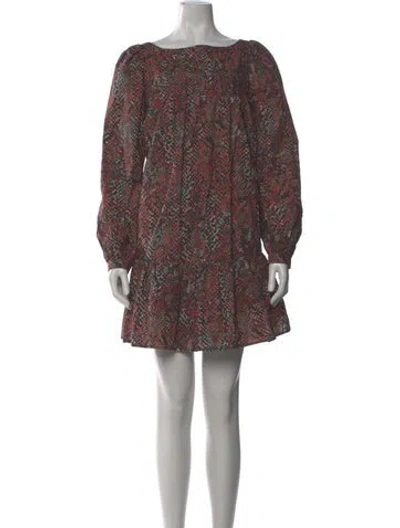 Pre-owned Nicholas Printed Mini Dress In Red