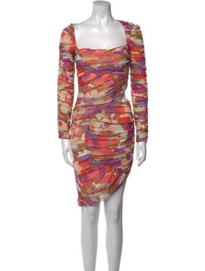 Pre-owned Nicholas Printed Mini Dress W/ Tags In Purple