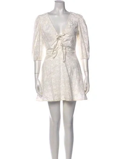 Pre-owned Nicholas Printed Mini Dress In White