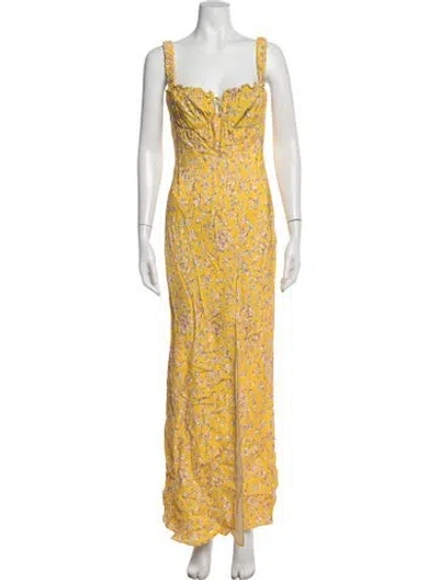 Pre-owned Nicholas Printed Mini Dress In Yellow