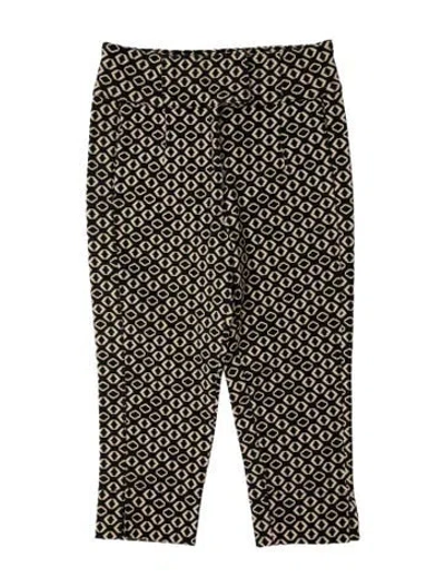 Pre-owned Nicholas Printed Skinny Leg Pants In Black