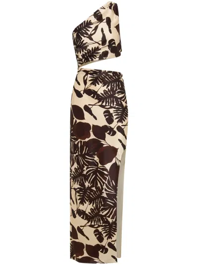 Nicholas Raya Silk Dress In Brown