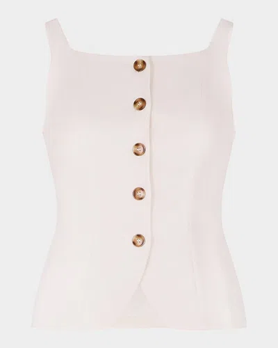 Nicholas Sabina Tailored Button-down Top In Ivory