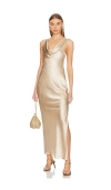 Nicholas Sally Cowl Neck Maxi Dress In 진주