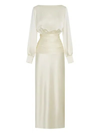 Nicholas Samina Open-back Gathered Dress In Neutral