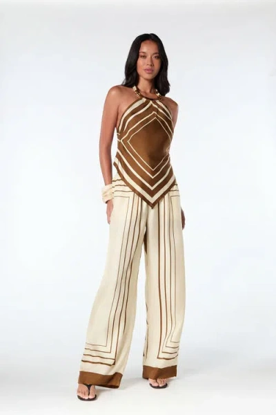 Nicholas Sandra Print Pant In Neutral