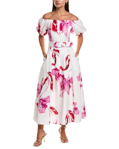 NICHOLAS SANTHA LINEN-BLEND MIDI DRESS
